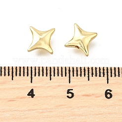 真鍮ビーズ  スター  鉛フリー＆カドミウムフリー  持続的なメッキ  18KGP本金メッキ  7x7x3mm  穴：1.1mm&nbsp;KK-V011-18G