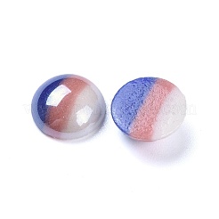 不透明ガラスカボション  縞模様  トライカラーストライプ  半円  カラフル  9.5~10x3.5mm&nbsp;GGLA-S038-12P-10mm