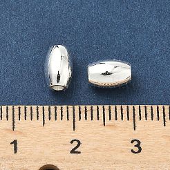真鍮ビーズ  オーバル  長持ちメッキ  鉛フリー＆カドミウムフリー  ラックめっき  925銀メッキ  7x5mm  穴：1.9mm&nbsp;KK-H532-34B-S