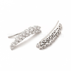 Brass Micro Pave Cubic Zirconia Stud Crawler Earrings&nbsp;EJEW-H091-32P