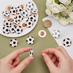 合金ブローチ24個  エナメルピン  バックパック用生地  サッカー  25x2mm&nbsp;JEWB-FG0001-25B