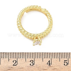 Brass Micro Pave Clear Cubic Zirconia Finger Rings&nbsp;RJEW-G364-02G