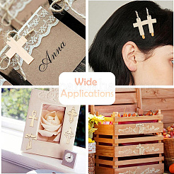 ウッドペンダント  クロス  バリーウッド  33~49.5x29~38x2.5~3mm  穴：2.5~3.5mm  50個/セット&nbsp;WOOD-CJC0816-001