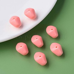 不透明なアクリルビーズ  ナゲット  ライトコーラル  12.5x18x13mm  穴：1.6mm  約360個/500g&nbsp;MACR-S373-146-A08