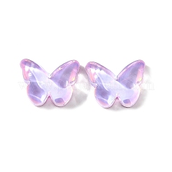 K5ガラスカボション  プラム  蝶  6x8x3mm&nbsp;GLAA-D301-02