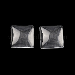 透明なガラスの正方形カボション  透明  10x10x4mm&nbsp;GGLA-S022-10mm