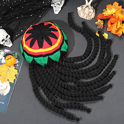 ハロウィーン アクリル ファイバー ヘア 編み込み 帽子  三つ編みドレッドヘア  DIY スタイリング ヘア編み  ファイヤーブリック  250x13mm&nbsp;OHAR-WH20012-06