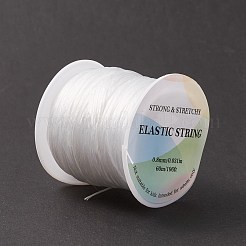 （不良見切り販売：軸変形）  フラット弾性クリスタルストリング  弾性ビーズ糸  ストレッチブレスレット作り用  ホワイト  0.8mm  約65.62ヤード（60m）/ロール&nbsp;EW-XCP0001-08