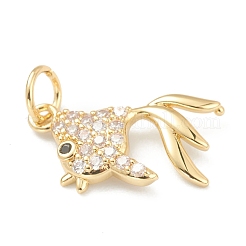 Brass Micro Pave Clear Cubic Zirconia Pendants&nbsp;ZIRC-B010-31G