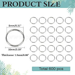 600Pcs 304 Stainless Steel Split Rings&nbsp;STAS-ME0002-55