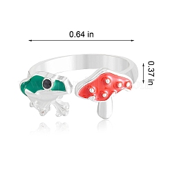 Frog & Mushroom Alloy Open Cuff Ring for Women&nbsp;JR943B