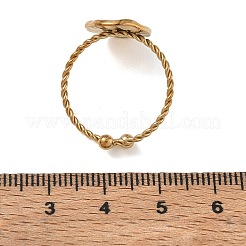 女性用304ステンレススチールカフオープンリング  スター＆オーバル  18KGP本金メッキ  usサイズ8 1/2(18.5mm)&nbsp;SA-CBAA981-02G