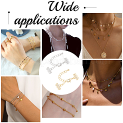 4Pcs 2 Colors Brass Micro Pave Clear Cubic Zirconia Ends with Chains&nbsp;FIND-BBC0005-22B