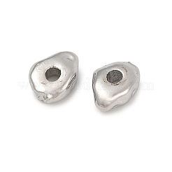 真鍮ビーズ  ナゲット  プラチナメッキ  5x4x2mm  穴：1mm&nbsp;KK-D375-08P
