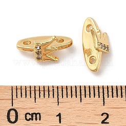 Brass Micro Pave Clear Cubic Zirconia Slide Charms&nbsp;KK-P239-20G