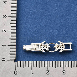 Brass Micro Pave Clear Cubic Zirconia Fold Over Clasps&nbsp;KK-R222-05S
