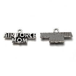 母の日のテーマ  合金のチベット風チャーム  ワード空軍ママと  カドミウムフリー＆鉛フリー  アンティークシルバー  11x25x2.5mm  穴：2mm  約543個/1000g&nbsp;TIBE-Q051-06AS-LF