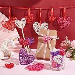 20Pcs 15 Styles Heart Rattan Balls&nbsp;AJEW-GA0005-56