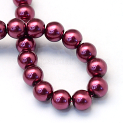 Baking Paint Pearlized Glass Pearl Round Bead Strands&nbsp;HY-Q003-4mm-72