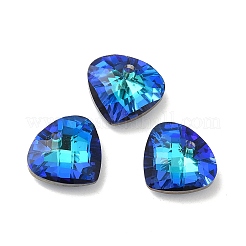 電気メッキガラスペンダント  バックメッキ  多面カット  ティアドロップチャーム  ミックスカラー  12x13x5mm  穴：1.2mm&nbsp;EGLA-M029-02