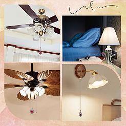 10Pcs 5 Styles Alloy Charms Ceiling Fan Pull Chain Extenders&nbsp;PALLOY-CP00007
