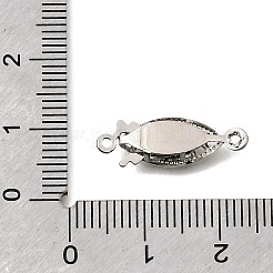 真鍮製ボックスクラスプ  長持ちメッキ  ラックめっき  馬の目  1連  1穴  プラチナ  2mm  穴：7x20x3mm&nbsp;LS-KK-C258-15P