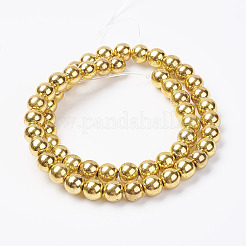 Non-magnetic Synthetic Hematite Bead Strands&nbsp;G-P262-20-8mm-G