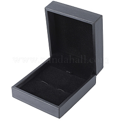 紙製厚紙製ジュエリーカフスボタンボックス  糸くずと  長方形  ブラック  8.4x7.3x3.8cm&nbsp;CON-WH20008-15