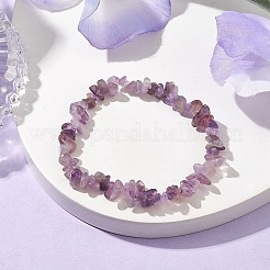 天然アメジストビーズ子供用ブレスレット  ストレッチブレスレット  内径：1-3/4~2-1/8インチ（4.5~5.3cm）&nbsp;BJEW-JB10611-03
