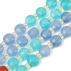 Natural Agate(Dyed & Heated) & Dyed White Jade & Tiger Eye Beads Strands&nbsp;G-Z135-B09