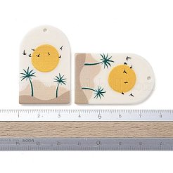 アクリルパーツ  3dプリント  太陽の模様の楕円形  カラフル  39~40x25~25.5x2~2.5mm  穴：1.8mm&nbsp;KY-I007-03T