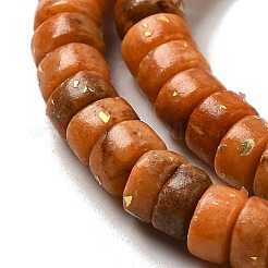 天然ドロマイトビーズ連売り  合成オパールと  染め  ディスク  ヒシビーズ  レッドオレンジ  6x3mm  穴：0.8mm  約124個/連  15.75''（40センチメートル）&nbsp;G-K350-B01-02E