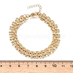 9.5mm 304ステンレススチール製パンサーチェーンブレスレット（男女兼用）  イオンプレーティング（ip）  ゴールドカラー  7.09インチ（18cm）&nbsp;SA-CBAB767-14G