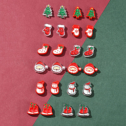 24Pcs 12 Styles Christmas Decorations Theme Opaque Acrylic Bead with Enamel&nbsp;FIND-FS0002-66