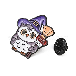 ハロウィンエナメルピン  バックパック用合金ラペルピンバック  フクロウ  30x28mm&nbsp;JEWB-I051-01EB-04