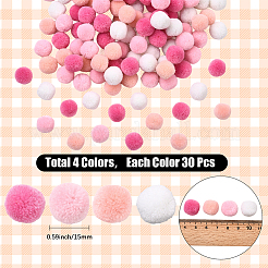 120Pcs 4 Colors  Polyester Pompom Ball&nbsp;FIND-SC0019-66B
