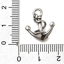 304ステンレスペンダント  アンカーチャーム  アンティークシルバー  17.5x15.5x3.5mm  穴：3mm&nbsp;STAS-L284-41AS-03