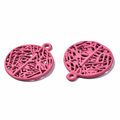 スプレープリント合金ペンダント  カドミウムフリー＆ニッケルフリー＆鉛フリー  ブランチ  サクランボ色  22x18.5x2mm  穴：1.6mm&nbsp;LS-PALLOY-Q434-010C-NR