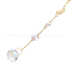 Glass Teardrop & Iron Rhombus Suncatchers&nbsp;HJEW-G028-01B