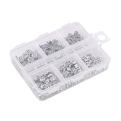 120Pcs 6 Style Tibetan Style Alloy Flower Beads&nbsp;TIBE-YW0001-26