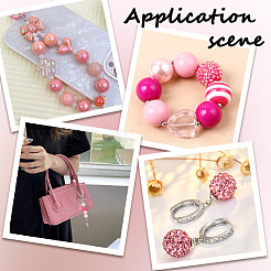 DIYラウンドビーズファインディングキット  アクリルビーズ入り  樹脂ビーズ  ピンク  19~20x18~20mm  穴：2~3mm&nbsp;DIY-PA0001-36C