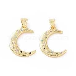 Brass Micro Pave Cubic Zirconia Pendants&nbsp;ZIRC-P106-03G