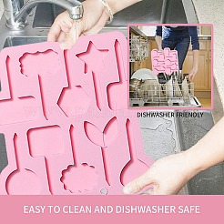 DIYケーキトッパー食品グレードのシリコン型2個。  フォンダン型  レジン型  チョコレート用  キャンディ  UVレジンとエポキシレジンのクラフト作り  混合図形  パールピンク  183x185x8mm&nbsp;DIY-CJ0002-14