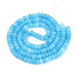 ガラスビーズ連売り  模造アクアマリン  ロンデル  染め  ディープスカイブルー  8~8.5x4.5~5mm  穴：1~1.2mm  約155~159個/連  30.12~31.30インチ（76.5~79.5cm）&nbsp;GLAA-N059-5x8mm-06