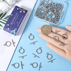 40Pcs 304 Stainless Steel Ring Toggle Clasps&nbsp;STAS-SC0007-42B
