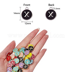 120Pcs 12 Colors Golden Plated Alloy Charms&nbsp;ENAM-SZ0001-64X