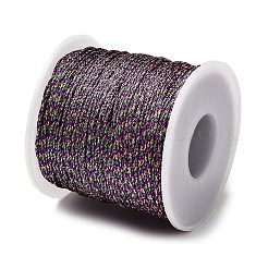 100mのポリエステル編みコード  メタリック糸付き  ラウンド  パープル  1mm  約109.36ヤード（100m）/ロール&nbsp;OCOR-A010-04H