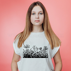粘着性のシルクスクリーン印刷ステンシル  木に塗るため  DIYデコレーションTシャツ生地  ターコイズ  他の植物  280x220mm&nbsp;DIY-WH0338-165