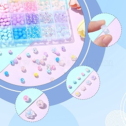 DIYジュエリー作成キット  24種類のアクリルビーズを含む  ミックスカラー  8mm  穴：2mm  4色  25個/カラー  100pc&nbsp;DIY-YW0011-97