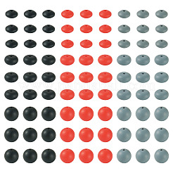 90個、9種類のラウンド＆ロンデルシリコンフォーカルビーズ  ミックスカラー  12~15x6.5~15mm  穴：2mm  10個/スタイル&nbsp;SIL-TA0003-57C